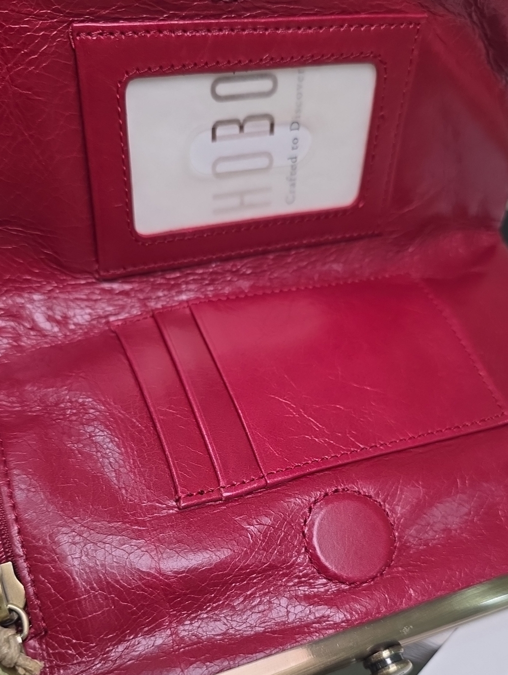 HOBO Lauren Clutch Wallet in Cardinal Red w/Embroidered Dragon NWT - Picture 10 of 15